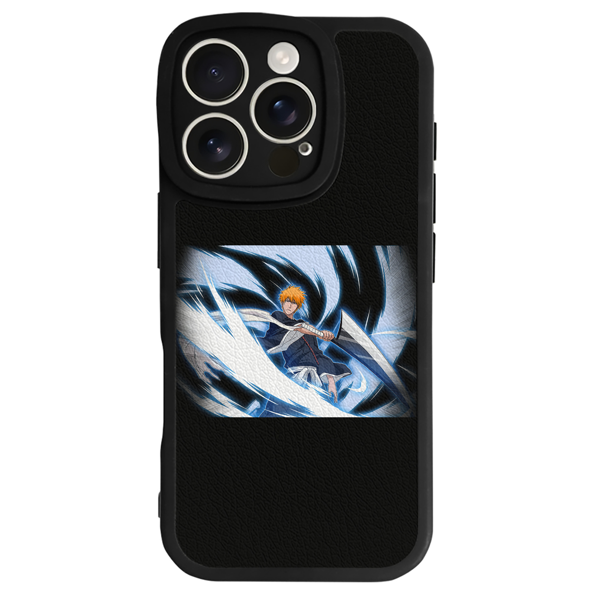 ブリーチ 黒崎一護（くろさき いちご）BLEACH Kurosaki Ichigo 【iPhone 16シリーズ対応】シリコンスマホケース（レザー調） 材質：シリコン